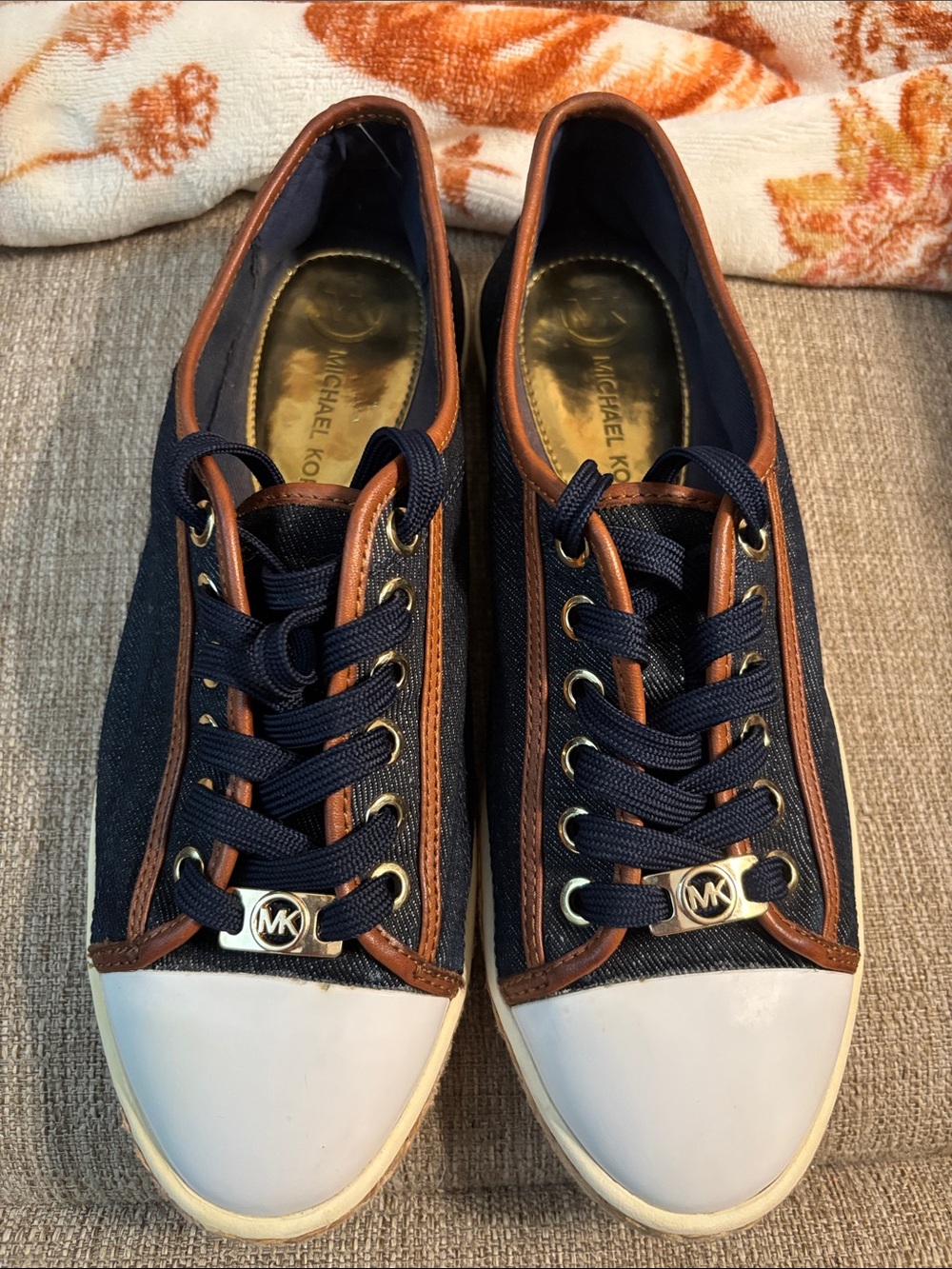Michael Kors Kristy Denim Lace-Up Sneakers- 7